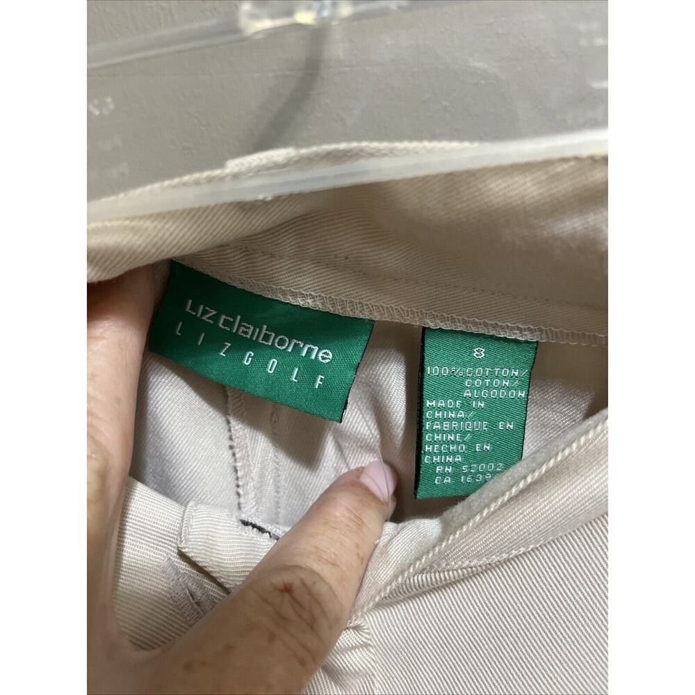 LIZGOLF Liz Claiborne Golf Shorts Womens Size 8 Beige Vintage High Rise Pleate - Picture 4 of 8